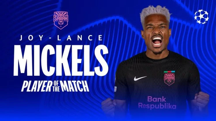 Joy-Lance Mickels named man of the match in Sabah against Slavia